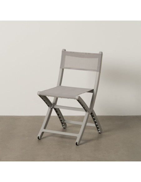 Chaise de jardin pliante moderne Polypropylène Textilène Gris Jalira (Lot de 4) - 12
