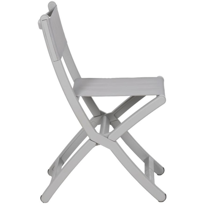 Chaise de jardin pliante moderne Polypropylène Textilène Gris Jalira (Lot de 4) - 3