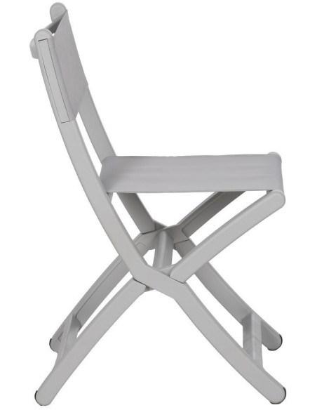 Chaise de jardin pliante moderne Polypropylène Textilène Gris Jalira (Lot de 4) - 3
