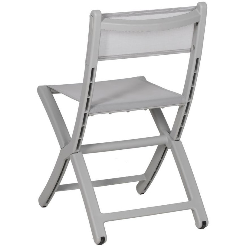 Chaise de jardin pliante moderne Polypropylène Textilène Gris Jalira (Lot de 4) - 4