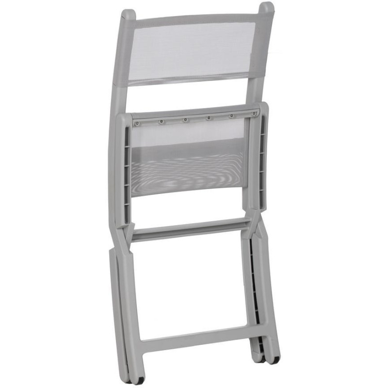 Chaise de jardin pliante moderne Polypropylène Textilène Gris Jalira (Lot de 4) - 5