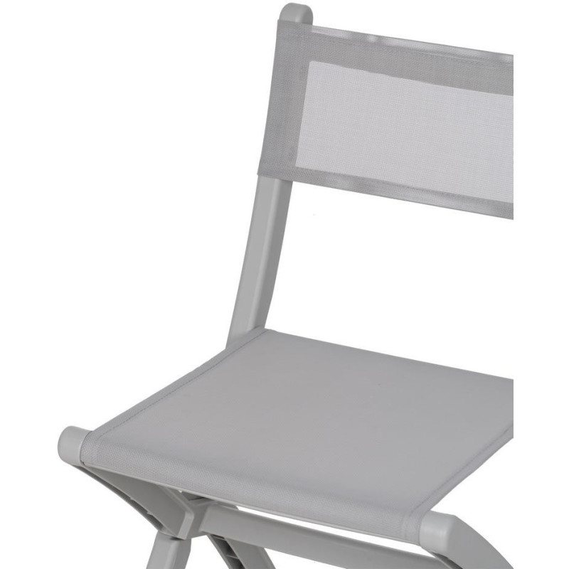Chaise de jardin pliante moderne Polypropylène Textilène Gris Jalira (Lot de 4) - 7
