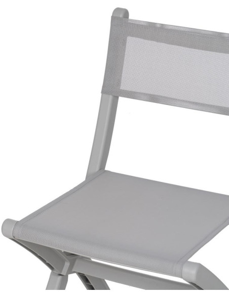 Chaise de jardin pliante moderne Polypropylène Textilène Gris Jalira (Lot de 4) - 7