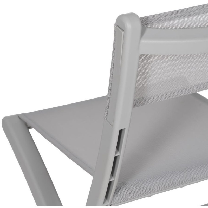 Chaise de jardin pliante moderne Polypropylène Textilène Gris Jalira (Lot de 4) - 10