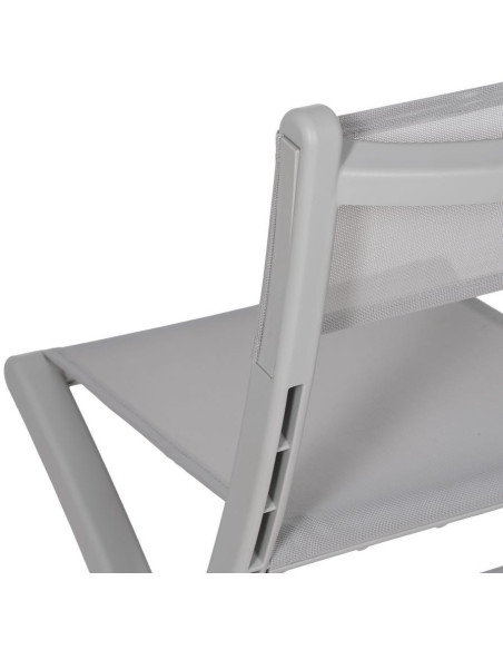 Chaise de jardin pliante moderne Polypropylène Textilène Gris Jalira (Lot de 4) - 10