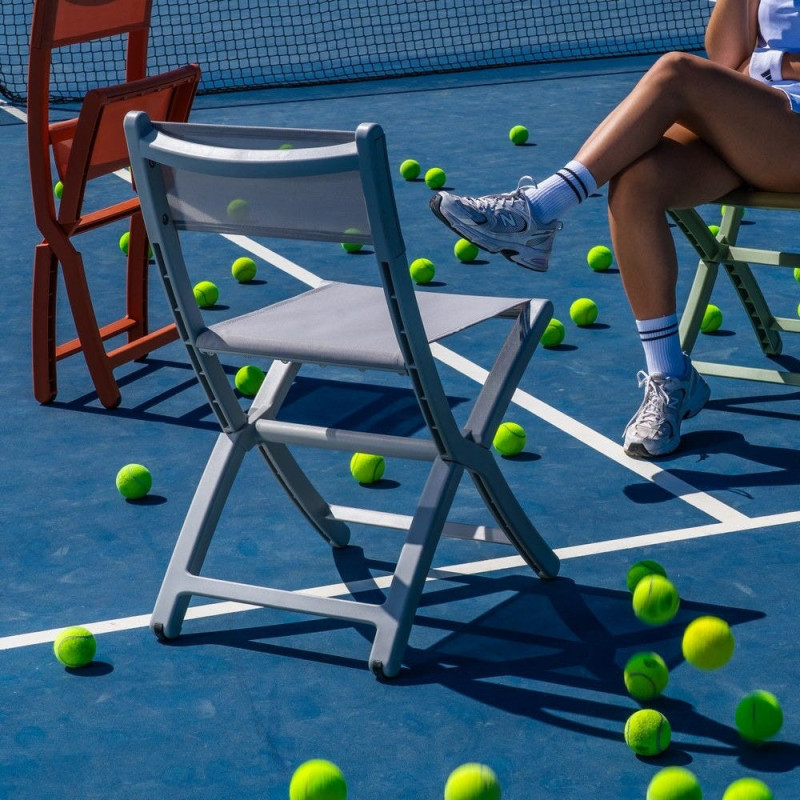 Chaise de jardin pliante moderne Polypropylène Textilène Gris Jalira (Lot de 4) - 2