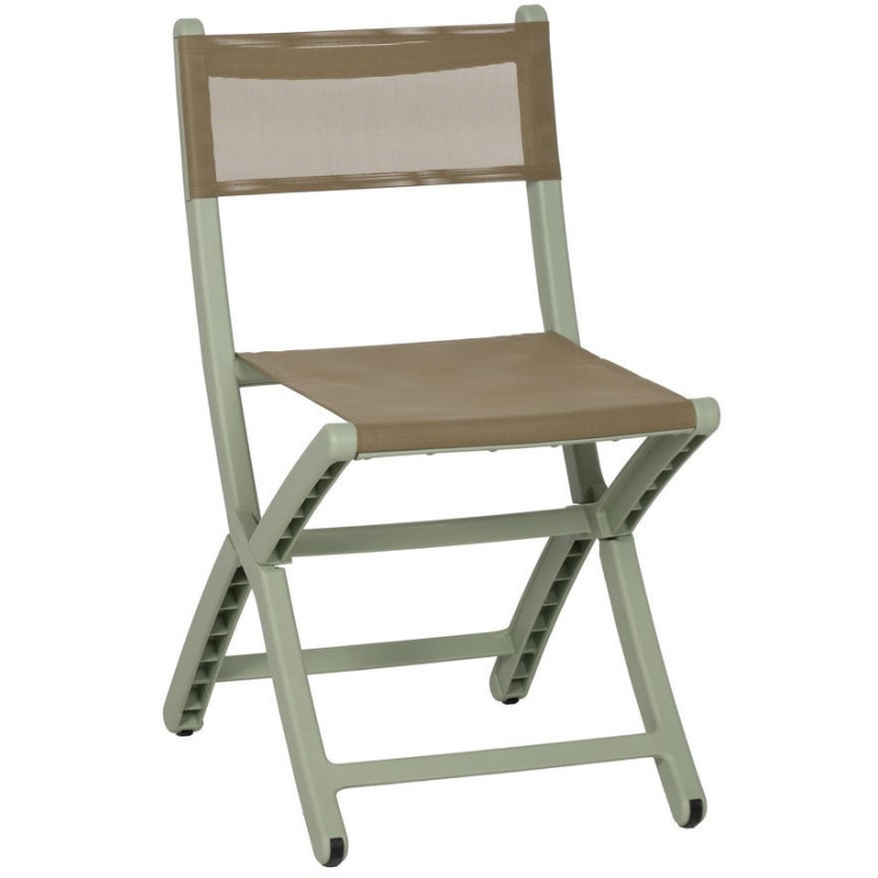 Chaise de jardin pliante moderne Polypropylène Textilène Vert Jalira (Lot de 4) - 1
