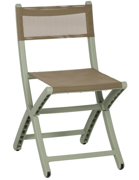 Chaise de jardin pliante moderne Polypropylène Textilène Vert Jalira (Lot de 4) - 1
