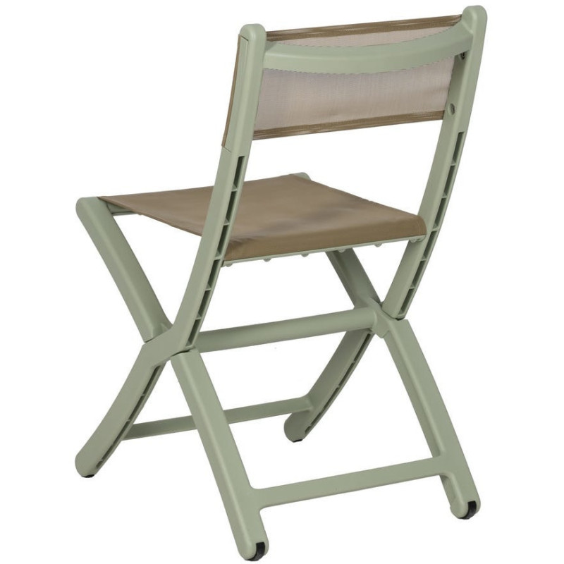 Chaise de jardin pliante moderne Polypropylène Textilène Vert Jalira (Lot de 4) - 4