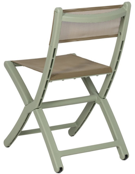 Chaise de jardin pliante moderne Polypropylène Textilène Vert Jalira (Lot de 4) - 4