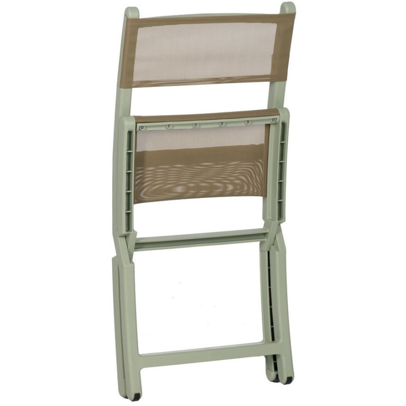 Chaise de jardin pliante moderne Polypropylène Textilène Vert Jalira (Lot de 4) - 5