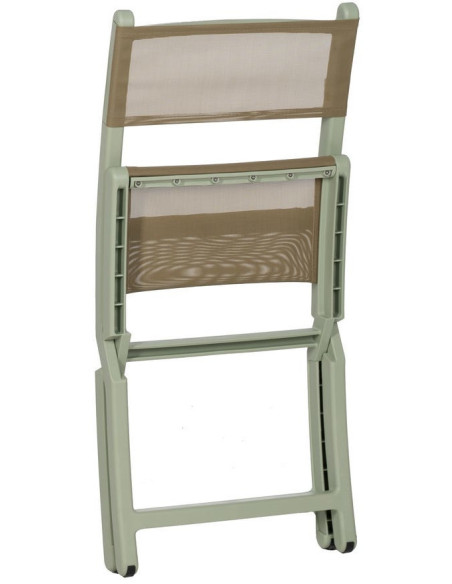 Chaise de jardin pliante moderne Polypropylène Textilène Vert Jalira (Lot de 4) - 5
