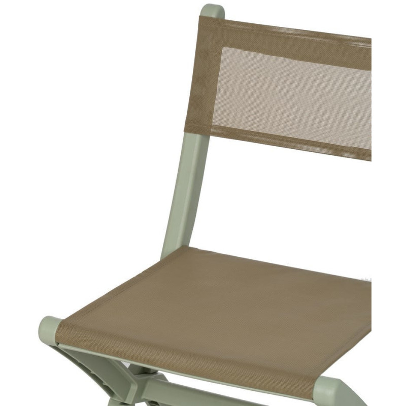 Chaise de jardin pliante moderne Polypropylène Textilène Vert Jalira (Lot de 4) - 7