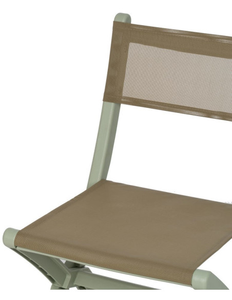 Chaise de jardin pliante moderne Polypropylène Textilène Vert Jalira (Lot de 4) - 7