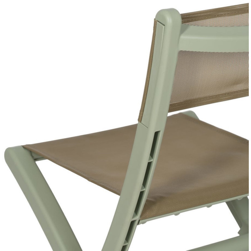 Chaise de jardin pliante moderne Polypropylène Textilène Vert Jalira (Lot de 4) - 10