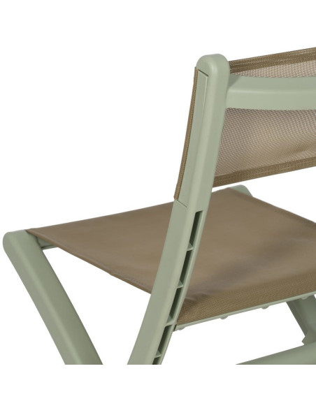 Chaise de jardin pliante moderne Polypropylène Textilène Vert Jalira (Lot de 4) - 10