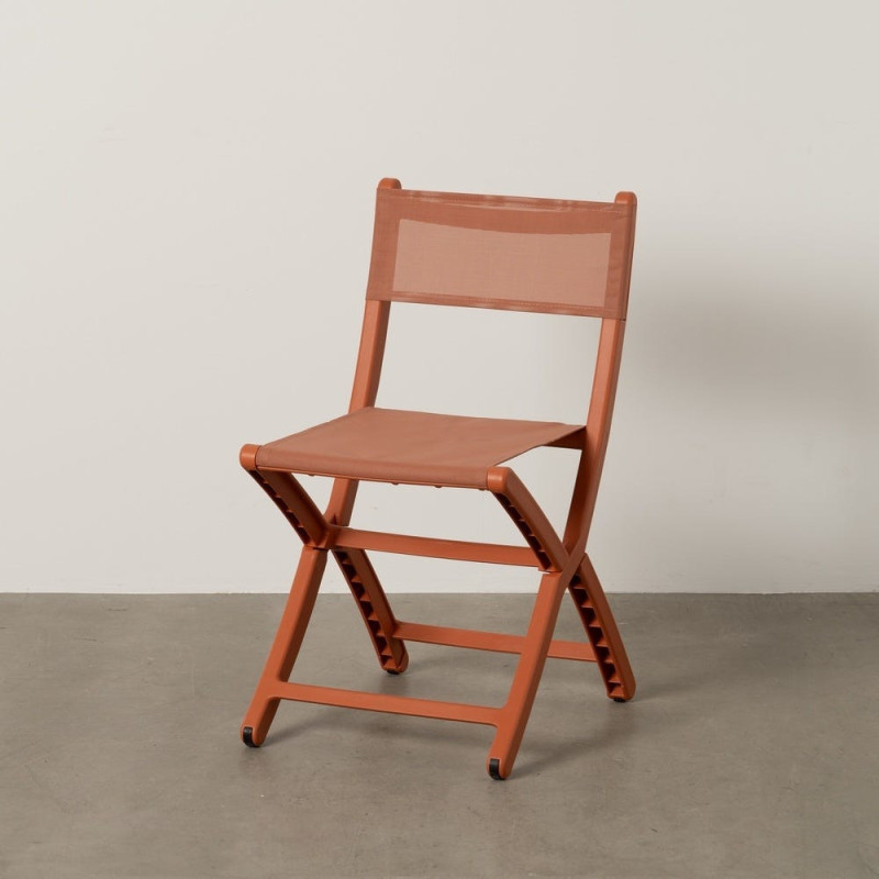 Chaise de jardin pliante moderne Polypropylène Textilène Terracotta Jalira (Lot de 4) - 12