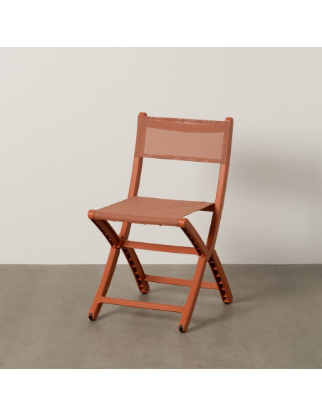 Chaise de jardin pliante moderne Polypropylène Textilène Terracotta Jalira (Lot de 4) - 12