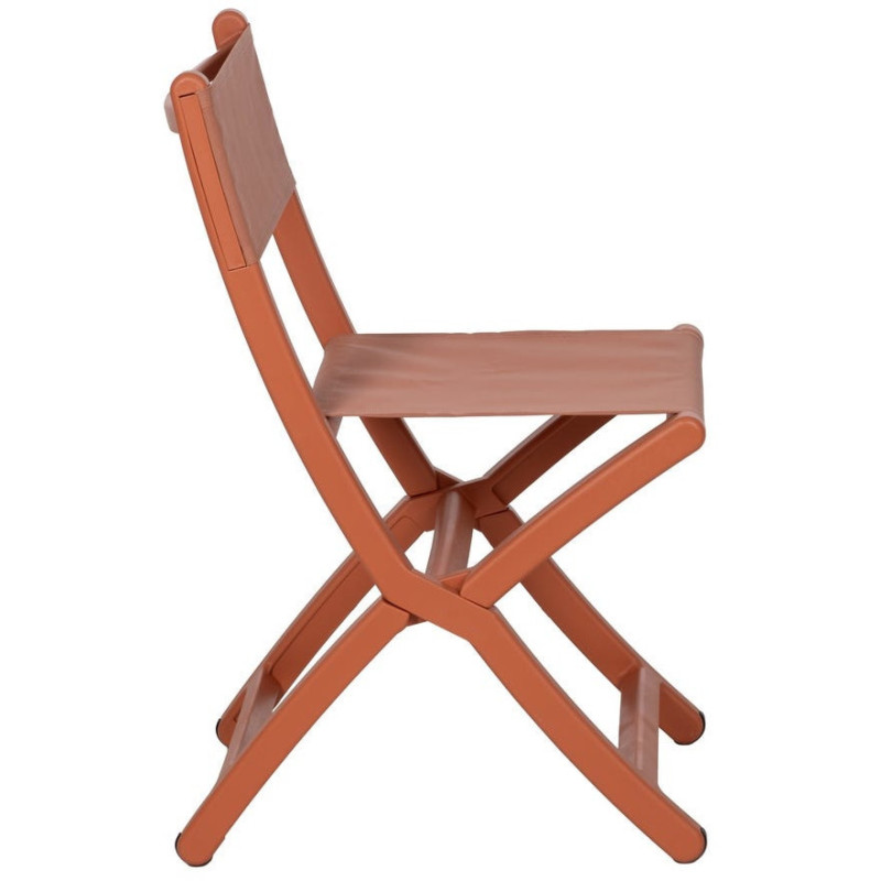 Chaise de jardin pliante moderne Polypropylène Textilène Terracotta Jalira (Lot de 4) - 3