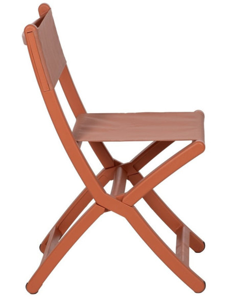 Chaise de jardin pliante moderne Polypropylène Textilène Terracotta Jalira (Lot de 4) - 3
