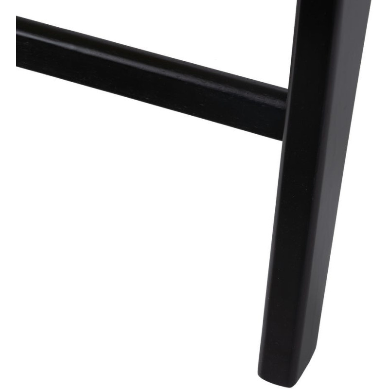 Fauteuil Bas en Bois d'hévéa Noir Rotin Naturel Gino - 12