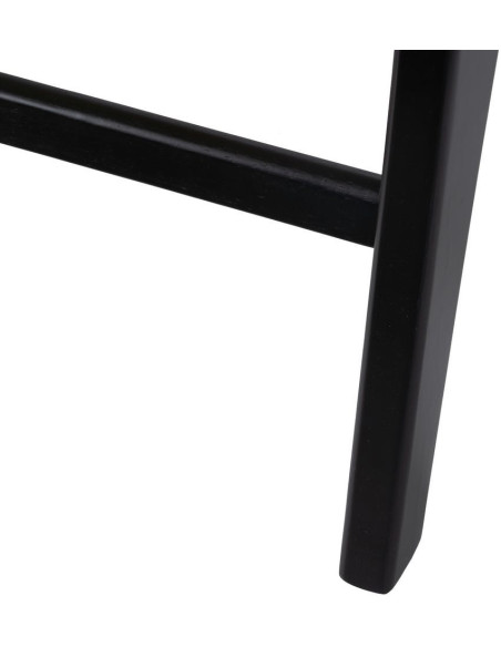 Fauteuil Bas en Bois d'hévéa Noir Rotin Naturel Gino - 12