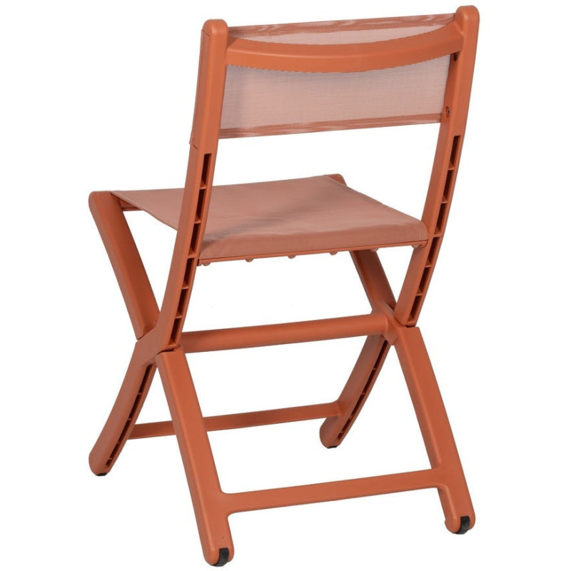 Chaise de jardin pliante moderne Polypropylène Textilène Terracotta Jalira (Lot de 4) - 4