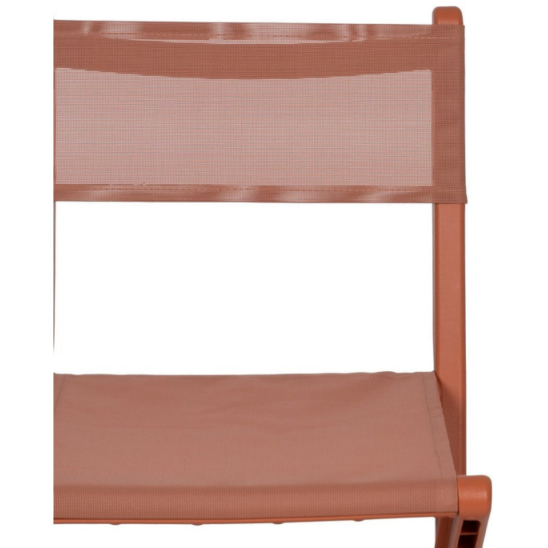 Chaise de jardin pliante moderne Polypropylène Textilène Terracotta Jalira (Lot de 4) - 6