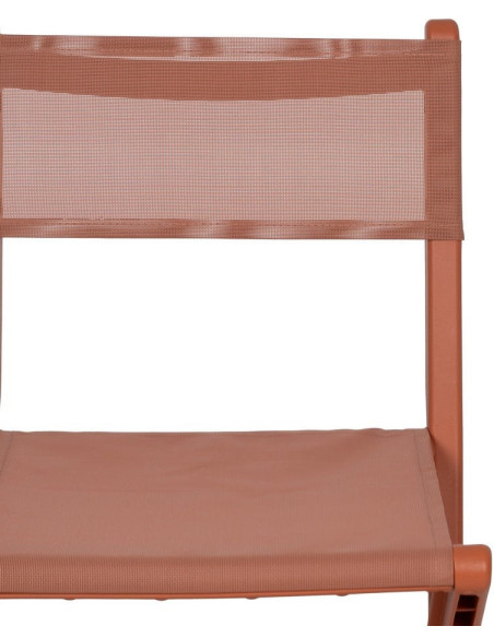 Chaise de jardin pliante moderne Polypropylène Textilène Terracotta Jalira (Lot de 4) - 6