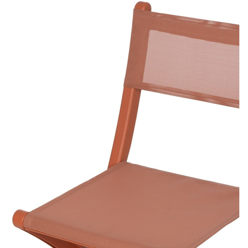 Chaise de jardin pliante moderne Polypropylène Textilène Terracotta Jalira (Lot de 4) - 7
