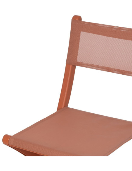 Chaise de jardin pliante moderne Polypropylène Textilène Terracotta Jalira (Lot de 4) - 7