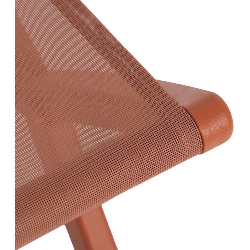 Chaise de jardin pliante moderne Polypropylène Textilène Terracotta Jalira (Lot de 4) - 9