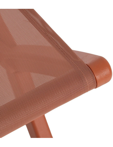 Chaise de jardin pliante moderne Polypropylène Textilène Terracotta Jalira (Lot de 4) - 9