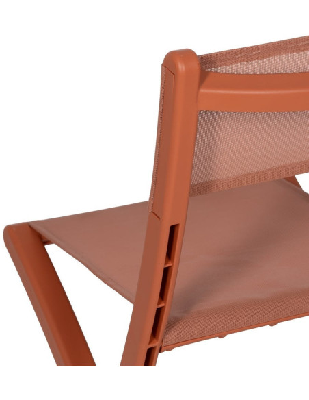 Chaise de jardin pliante moderne Polypropylène Textilène Terracotta Jalira (Lot de 4) - 10