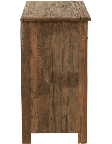 Meuble d'apothicaire 3 tiroirs Hector en bois vieilli marron - 4