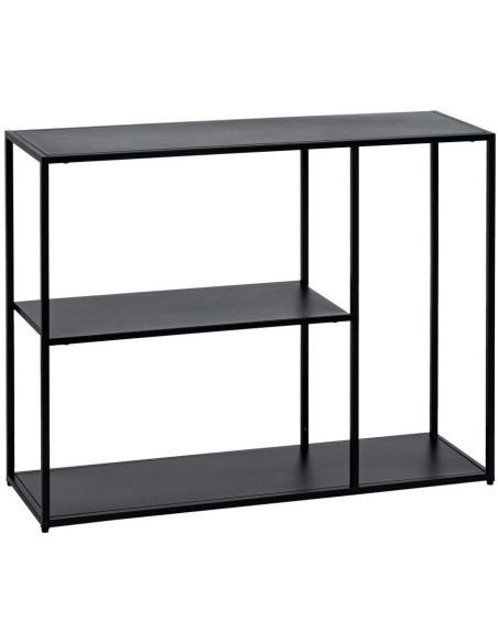 Console Rectangulaire 2 étagères en Métal Noir Square - 1