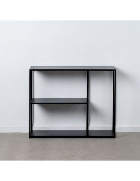 Console Rectangulaire 2 étagères en Métal Noir Square - 7