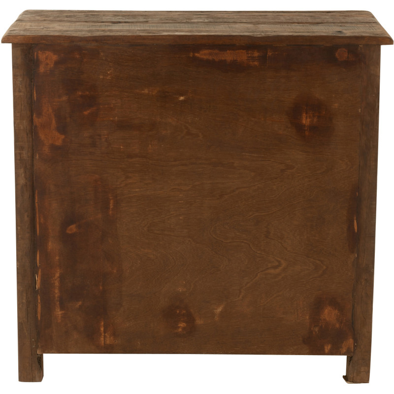 Meuble d'apothicaire 3 tiroirs Hector en bois vieilli marron - 5