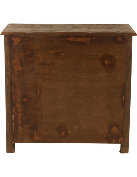 Meuble d'apothicaire 3 tiroirs Hector en bois vieilli marron - 5