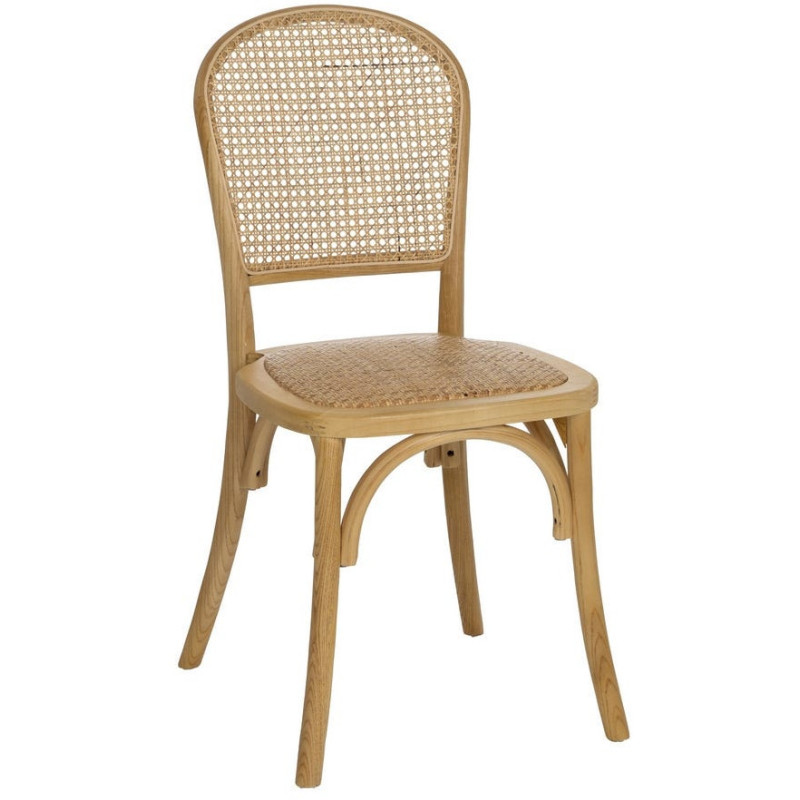 Chaise bistrot vintage en Bois Rotin Naturel Cannage Solina - 1