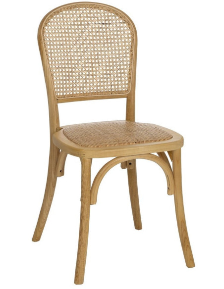 Chaise bistrot vintage en Bois Rotin Naturel Cannage Solina - 1