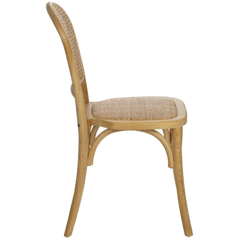 Chaise bistrot vintage en Bois Rotin Naturel Cannage Solina - 2