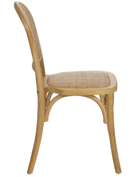 Chaise bistrot vintage en Bois Rotin Naturel Cannage Solina - 2