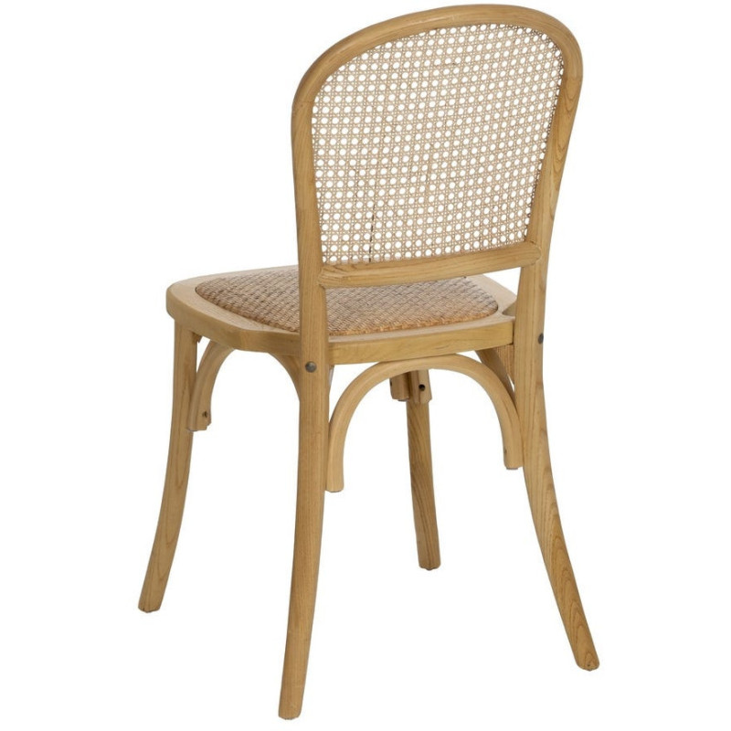 Chaise bistrot vintage en Bois Rotin Naturel Cannage Solina - 3