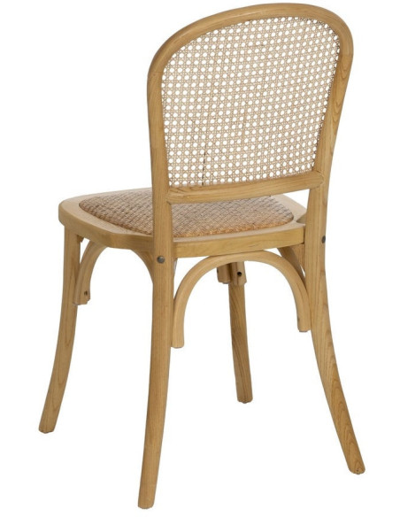 Chaise bistrot vintage en Bois Rotin Naturel Cannage Solina - 3