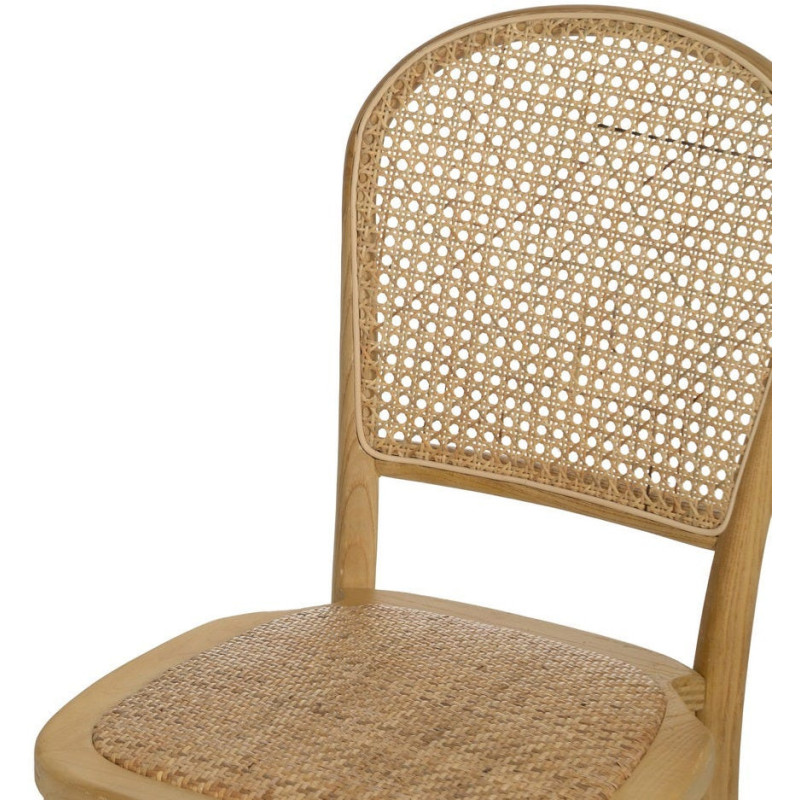 Chaise bistrot vintage en Bois Rotin Naturel Cannage Solina - 5