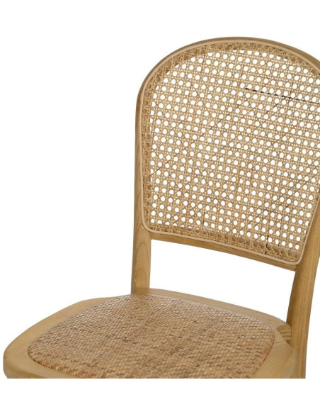 Chaise bistrot vintage en Bois Rotin Naturel Cannage Solina - 5