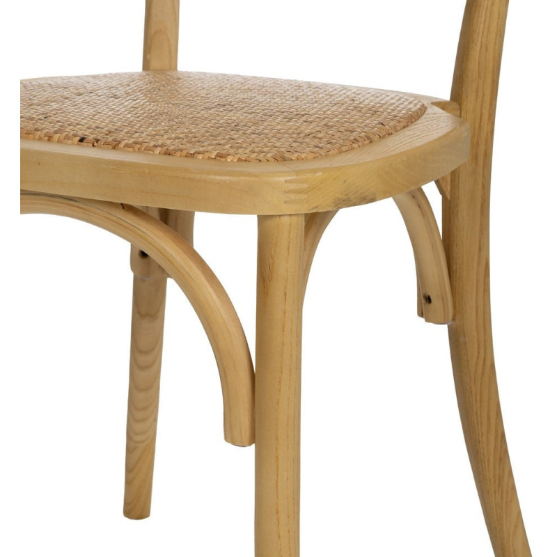 Chaise bistrot vintage en Bois Rotin Naturel Cannage Solina - 7