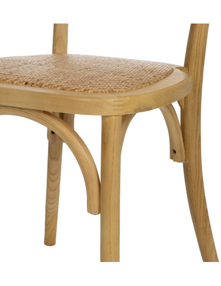 Chaise bistrot vintage en Bois Rotin Naturel Cannage Solina - 7