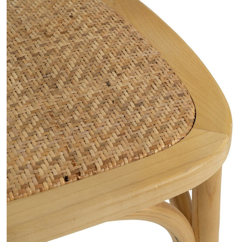 Chaise bistrot vintage en Bois Rotin Naturel Cannage Solina - 9